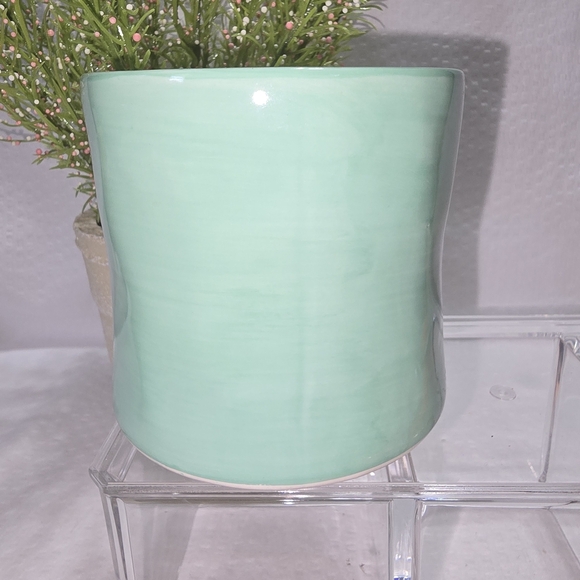 Anthropologie Mint Green Ceramic Mug with Hand Painted Letter F - Picture 3 of 7